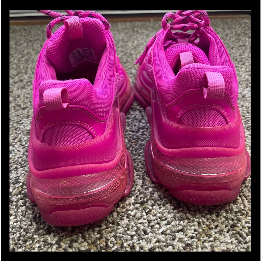 Balenciaga Triple S Chunky-Sole Fuchsia Pink Sneakers Size 38 - Picture 7 of 9